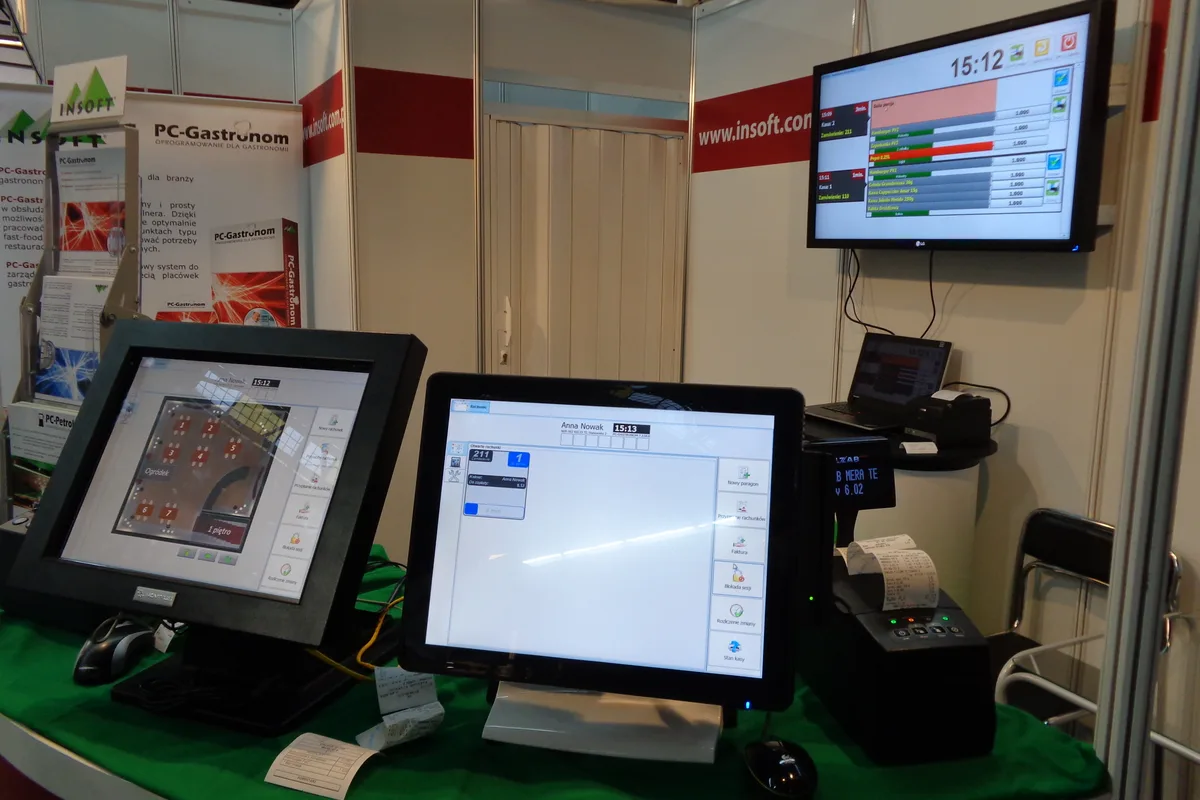 Electronic Point of Sale payment terminal displaying card and cashless settlement options
