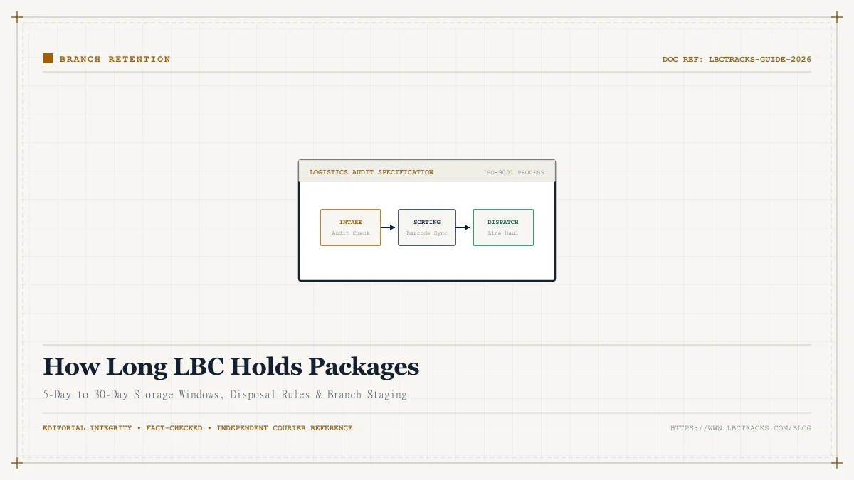Storage calendar and timer graphic showing how long LBC holds undelivered packages