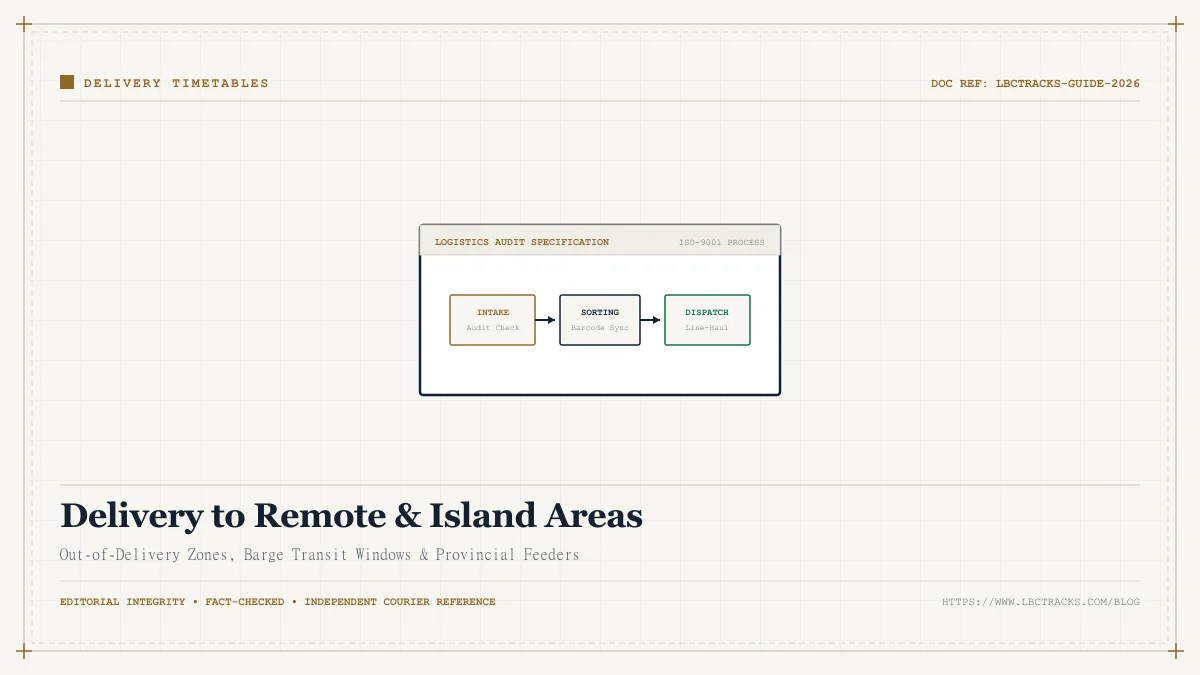 Island topography and logistics barge schematic representing remote area LBC shipping