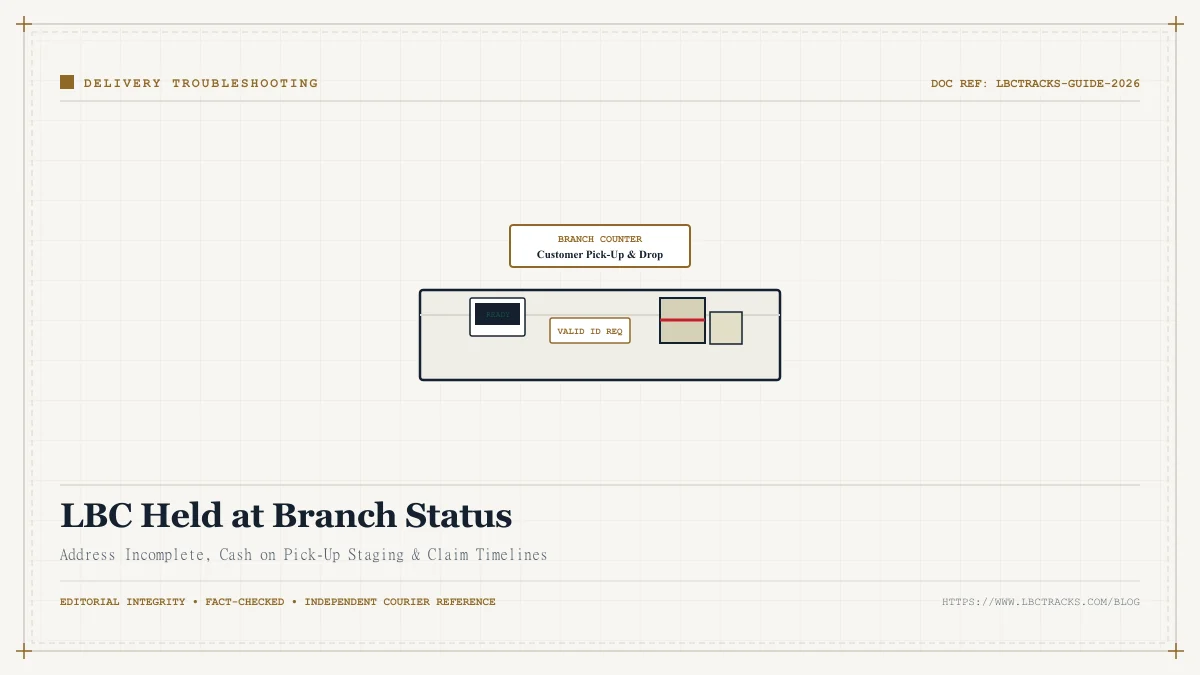 LBC branch counter illustration showing a parcel held in secure storage ready for pickup