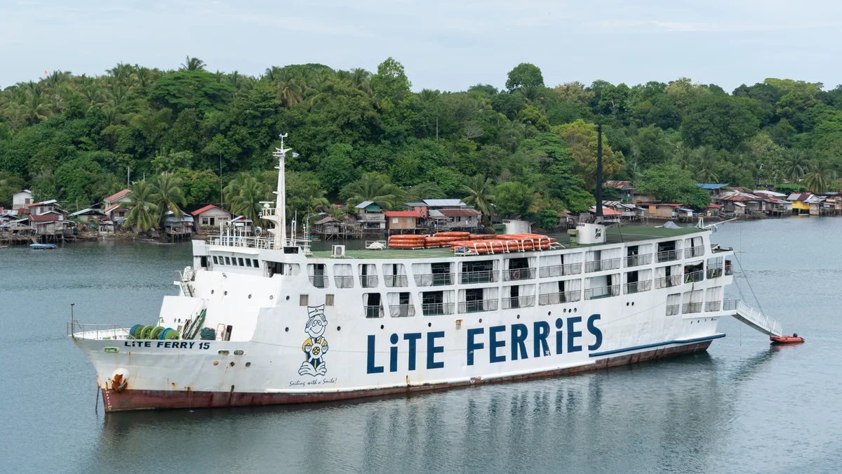 Inter-island RoRo cargo ferry docked at Nasipit Port in Agusan del Norte representing maritime transport to remote Philippine island provinces.
