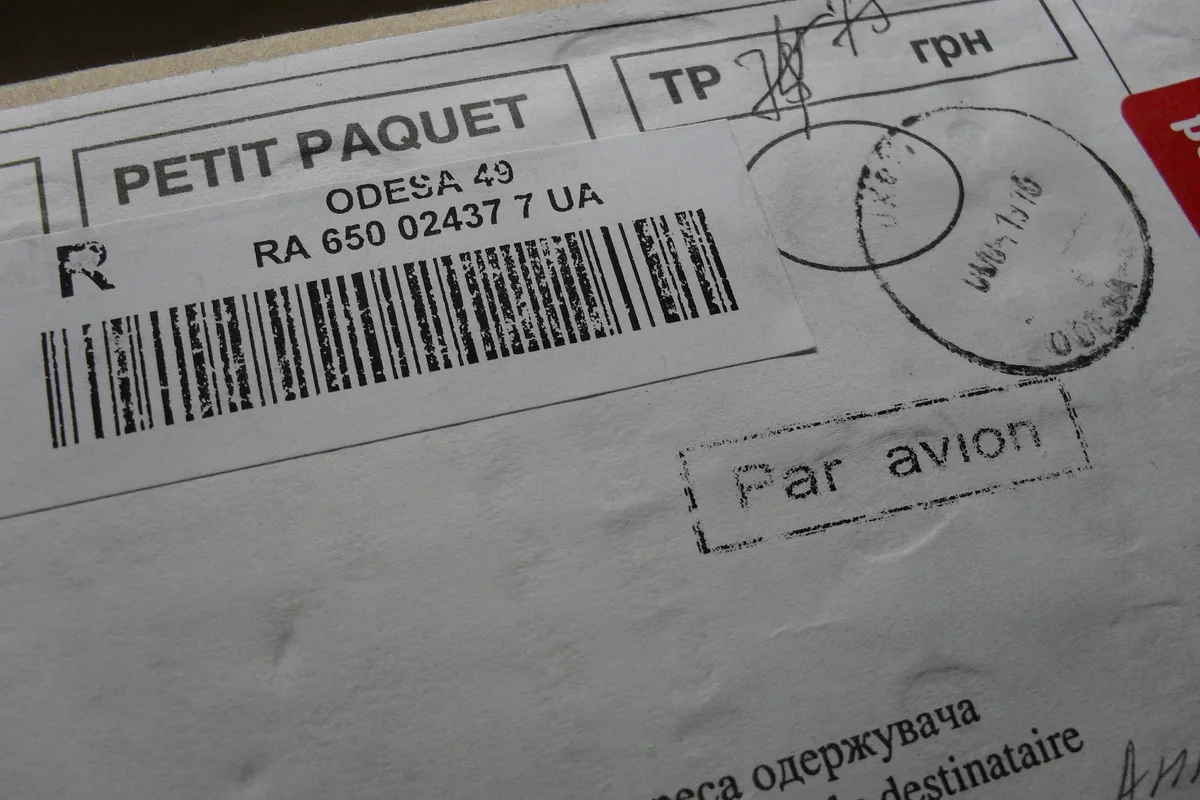 LBC Express Waybill Barcode Tracking Sticker on Shipping Package
